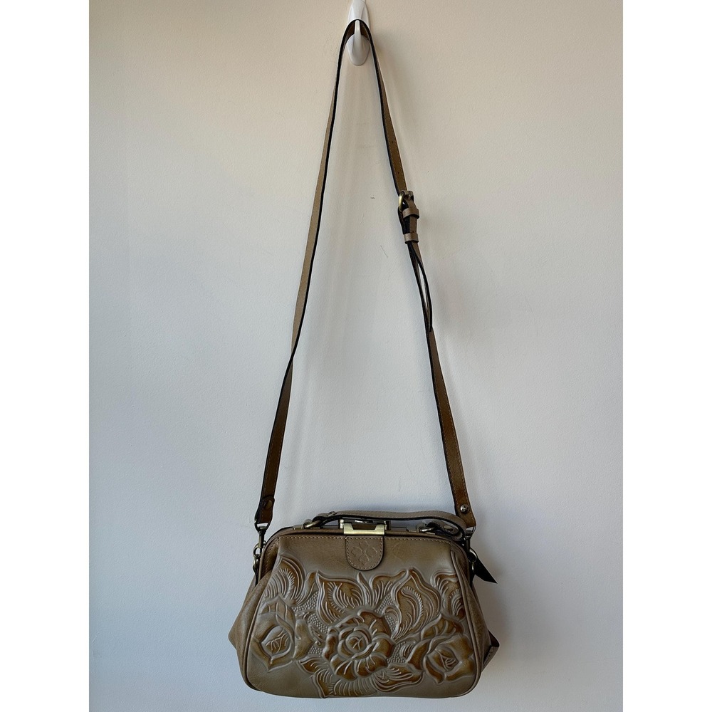 Patricia Nash Gracchi Floral Tooled Leather Satchel Crossbody Bag - Picture 2 of 9